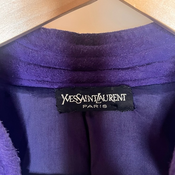 Vintage Yves St Laurent purple suede bomber jacket. Side 6 - Picture 2 of 7